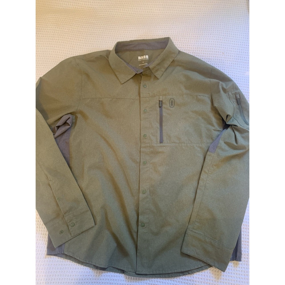 Bass Outdoor Mens Green XL Shirt Fishing Breathable